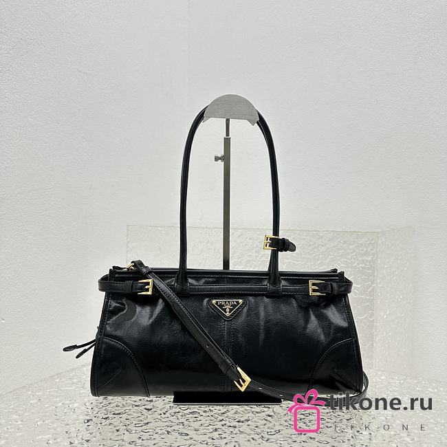 Prada Medium Leather Handbag Black - 32x15.5x12cm - 1