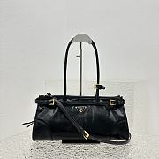 Prada Medium Leather Handbag Black - 32x15.5x12cm - 1