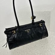 Prada Medium Leather Handbag Black - 32x15.5x12cm - 5