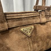 Prada Medium Suede Handbag Brown - 32x15.5x12cm - 4