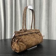 Prada Medium Suede Handbag Brown - 32x15.5x12cm - 3