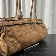 Prada Medium Suede Handbag Brown - 32x15.5x12cm - 2