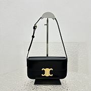 Celine Shoulder Bag Claude In Shiny Calfskin Black - 20.5x11.5x4cm - 1