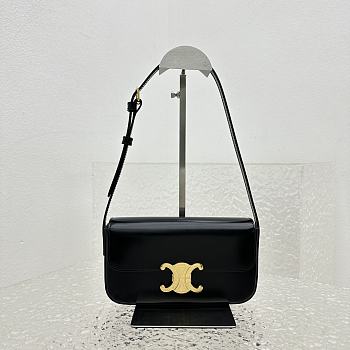 Celine Shoulder Bag Claude In Shiny Calfskin Black - 20.5x11.5x4cm