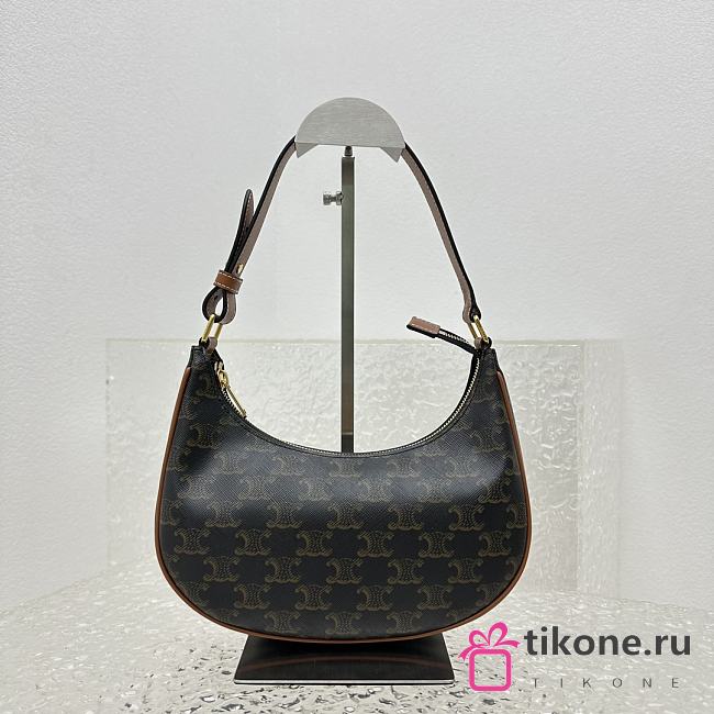 Celine Ava Bag In Triomphe Canvas And Calfskin Brown - 24.5x17x9cm - 1