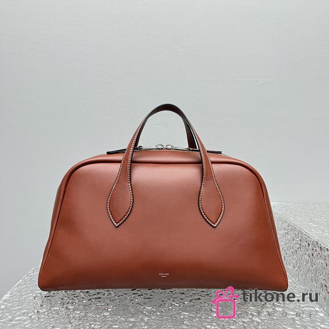 Celine Bowling Bag Leather Reddish Brown - 41x22x23cm - 1