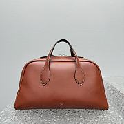 Celine Bowling Bag Leather Reddish Brown - 41x22x23cm - 1