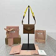 Miumiu Leather Wallet With Leather And Cord Shoulder Strap Brown Yellow - 10.5x8.5cm - 1