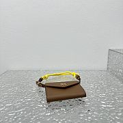 Miumiu Leather Wallet With Leather And Cord Shoulder Strap Brown Yellow - 10.5x8.5cm - 4