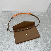 Miumiu Leather Wallet With Leather And Cord Shoulder Strap Brown Orange - 19x9.5cm - 2