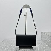 Miumiu Leather Wallet With Leather And Cord Shoulder Strap Black Navy Blue  - 19x9.5cm - 4