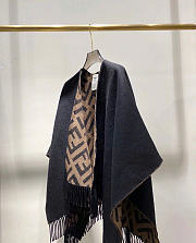 Fendi FF Poncho Multicolour Wool And Cashmere Poncho - 6