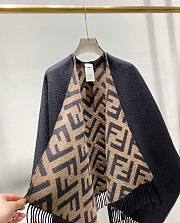 Fendi FF Poncho Multicolour Wool And Cashmere Poncho - 3