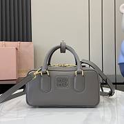 Miumiu Arcadie Leather Bag Clay Grey - 22x10.5x7.5cm - 1