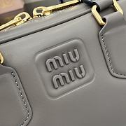 Miumiu Arcadie Leather Bag Clay Grey - 22x10.5x7.5cm - 2