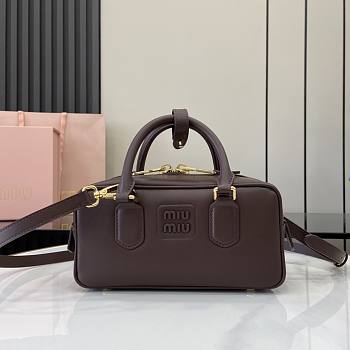 Miumiu Arcadie Leather Bag Briarwood - 22x10.5x7.5cm