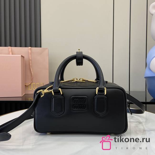 Miumiu Arcadie Leather Bag Black - 22x10.5x7.5cm - 1