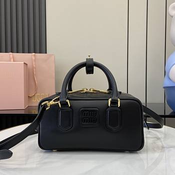 Miumiu Arcadie Leather Bag Black - 22x10.5x7.5cm