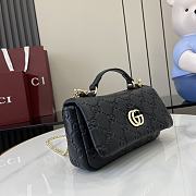 Gucci GG Milano Mini Top Handle Bag GG Puffy Leather Black - 21x12.5x4.5cm - 6