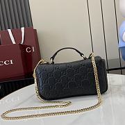 Gucci GG Milano Mini Top Handle Bag GG Puffy Leather Black - 21x12.5x4.5cm - 4