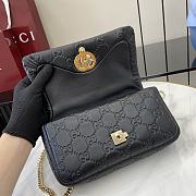 Gucci GG Milano Mini Top Handle Bag GG Puffy Leather Black - 21x12.5x4.5cm - 3