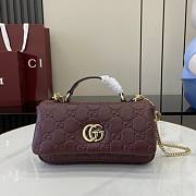 Gucci GG Milano Mini Top Handle Bag GG Puffy Leather Burgundy - 21x12.5x4.5cm - 1