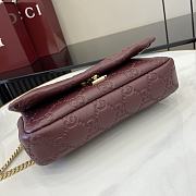 Gucci GG Milano Mini Top Handle Bag GG Puffy Leather Burgundy - 21x12.5x4.5cm - 2