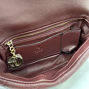 Gucci GG Milano Mini Top Handle Bag GG Puffy Leather Burgundy - 21x12.5x4.5cm - 5