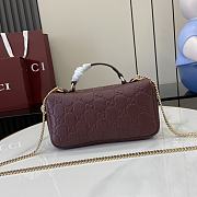 Gucci GG Milano Mini Top Handle Bag GG Puffy Leather Burgundy - 21x12.5x4.5cm - 6