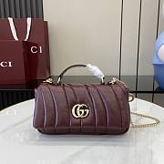 Gucci GG Milano Mini Top Handle Bag Puffy Quilted Leather Burgundy - 21x12.5x4.5cm - 1