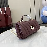 Gucci GG Milano Mini Top Handle Bag Puffy Quilted Leather Burgundy - 21x12.5x4.5cm - 2