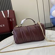 Gucci GG Milano Mini Top Handle Bag Puffy Quilted Leather Burgundy - 21x12.5x4.5cm - 3