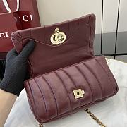 Gucci GG Milano Mini Top Handle Bag Puffy Quilted Leather Burgundy - 21x12.5x4.5cm - 4