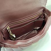 Gucci GG Milano Mini Top Handle Bag Puffy Quilted Leather Burgundy - 21x12.5x4.5cm - 5