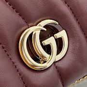 Gucci GG Milano Mini Top Handle Bag Puffy Quilted Leather Burgundy - 21x12.5x4.5cm - 6