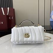 Gucci GG Milano Mini Top Handle Bag Puffy Quilted Leather White - 21x12.5x4.5cm - 1