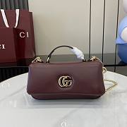 Gucci GG Milano Mini Top Handle Bag Puffy Leather Burgundy - 21x12.5x4.5cm - 1