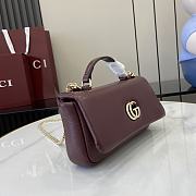 Gucci GG Milano Mini Top Handle Bag Puffy Leather Burgundy - 21x12.5x4.5cm - 5