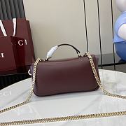 Gucci GG Milano Mini Top Handle Bag Puffy Leather Burgundy - 21x12.5x4.5cm - 4