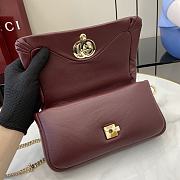 Gucci GG Milano Mini Top Handle Bag Puffy Leather Burgundy - 21x12.5x4.5cm - 3