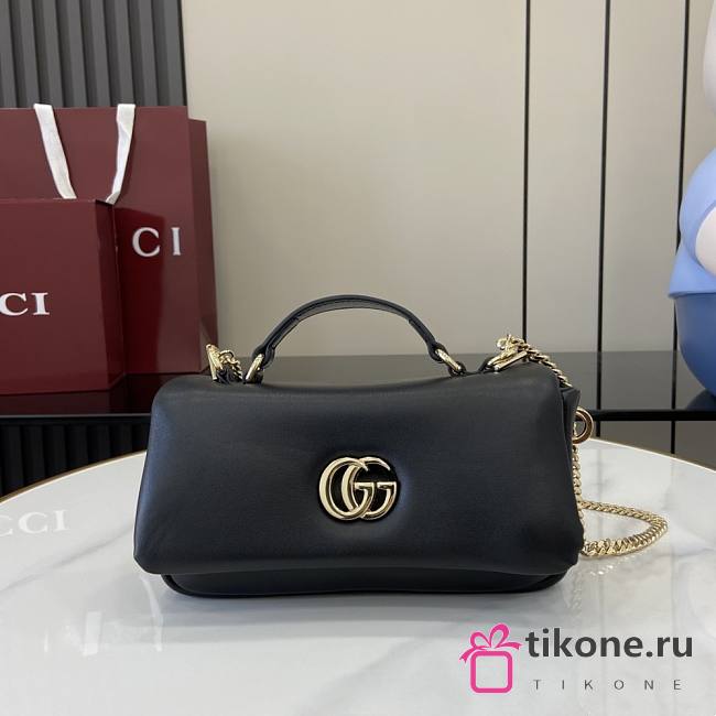 Gucci GG Milano Mini Top Handle Bag Puffy Leather Black - 21x12.5x4.5cm - 1