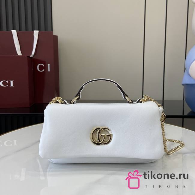 Gucci GG Milano Mini Top Handle Bag Puffy Leather White - 21x12.5x4.5cm - 1