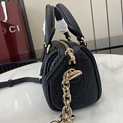 Gucci GG Emblem Super Mini Top Handle Bag Black - 16.5x10x8cm - 5