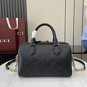 Gucci GG Emblem Super Small Top Handle Bag Black - 25.5x16x14cm - 6