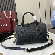 Gucci GG Emblem Super Small Top Handle Bag Black - 25.5x16x14cm - 4