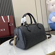 Gucci GG Emblem Super Small Top Handle Bag Black - 25.5x16x14cm - 3