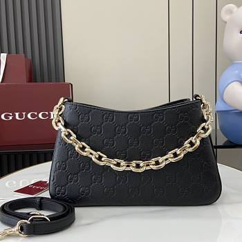 Gucci GG Emblem Small Shoulder Bag Black - 18x17.5x10cm