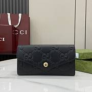 Gucci GG Continental Wallet In Black GG Leather - 19x10x3.5cm - 1