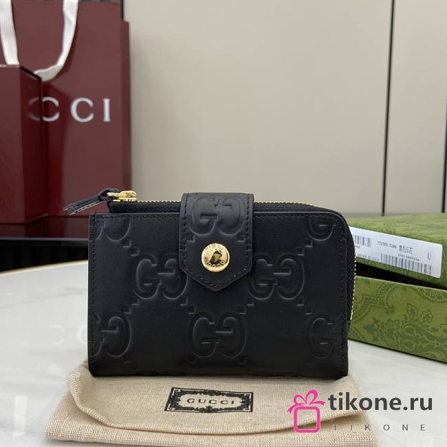 Gucci GG Medium Wallet In Black GG Leather - 13x8.5x2cm - 1