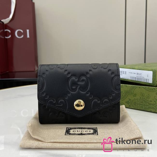 Gucci GG Card Case In Black GG Leather - 11x7.5cm - 1